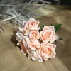 Dekorativa blommor kransar 1 bukett konstgjord siden rose bröllop fest leveranser hemmakontor simulering dekoration 19 färger