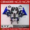 مجموعة Bodywork Kit for Honda CBR 400 RR CC 400CC NC29 NC29 88 89 90 91 92 93 Body 65NO.51 CBR400RR CBR Blue Flames 400RRRR 1989 1989 1990 1991 1992 1993 CBR400 RR 88-99 OEM FLATING