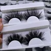 Faux cils en vison véritable, doux et moelleux, 25mm, 3D, 5D, luxe, naturel, grand volume, croisés, boucles épaisses, longs, dramatiques, outils de maquillage