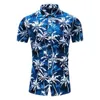 Fashion Flower Design Short Sleeve Casual Shirts Men's Hawaiian Blouse Summer Clothing Plus Asian Size 5XL 6XL 210809