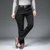 Pantalones vaqueros de otoño para hombre, suaves y cómodos, clásicos, rectos, holgados, negros, de invierno, para hombre, de negocios, informales, marca delgada Pa304V