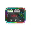 Kit de voiture Bluetooth F4 Transmetteur FM Joueur Mucc joueur mains libres sans fil PD Chargeur 3.1A Support TF Carte TF Card USB BT Atmosphere Lampe