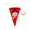 Christmas Hat Cutlery Bag Candy Gift Bags Cute Pocket Fork Knife Candies Holder Table Dinner Decorative Tableware CGY100