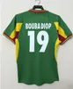 2002 السنغال الرجعية ضيوف لكرة القدم الفانيلة 02 03 المنزل بعيدا الأخضر الأبيض camisetas de futbol o.daf diop h.camara kh.fadiga خمر كرة القدم قميص