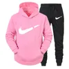 Conjunto de moletom com capuz + calça de design feminino Winter jacke acmen conjuntos de roupas estampadas casuais roupas esportivas fitness Joggers conjunto masculino de marca