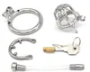 Male Stainless Steel Cock Cage Penis Ring Sleeve Chastity Device Belt with Catheter Spikes Lockable Adult CBT Sex Toys