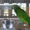 Other Bird Supplies 3-Piece Feeder Cup Stainless Steel Parrot Animal Cage Water Food Bowl S