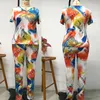 Women's Two Piece Pants 2022 Fashion Suit African Large Size Printed T-Shirt Two-Piece Set