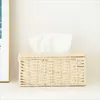 Tissue -dozen servetten rattan box vintage servet houder kast rommel opslag cover bureau decor geweven lade toiletpapier