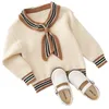 Set di vestiti per bambini primavera autunno Fashio Bambini Principessa maglione lavorato a maglia Top + gonna 2 pezzi Completi