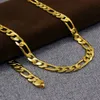 Figaro Chain Necklace For Women Men Collar Clavicle 18K Yellow Gold Filled Classic Fashion Accessories