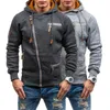 Erkek Hoodies Erkek Sweatshirts Hoodie Erkekler 2022 CATE DOĞRU RENK ÇOK CEPS Bireysel Eğik Fermuarı Kalın Kış Erkek Giyim