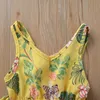 Baby meisje jurk v kraag mouwloze korte jurk bloem geprinte ins nieuwe zomer katoen boetiek schattig vest jurken casual 525 k2