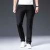 Pantalon d'été pour hommes Mode légère Stretch Spandex Pantalon droit Robe classique Non-fer Noir Beige Formel Mari Mâle 210715
