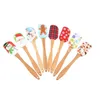 Outils de gâteau de Noël manche en bois cuisine fondante crème spatule en silicone beurre grattere de cuisine outil 8983851