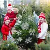 Souvenirs enfeites de floco de neve branco pendurado decoração de árvore de natal para festa de casamento em casa 6 pçs yy28