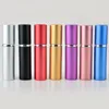 Parfüm Şişesi 5ml Alüminyum Anodize Kompakt Sonrası Kıpe Atomizer Atomizer Koku Cam Koku Şişe Karışık Renk