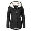 Kvinnor Coat Winter Tickend Varm för Dam Vattentät Hooded Fleecefodrad Bomull Mujer Chaqueta 210923