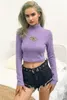 Women's T-Shirt Arrival Winter Fashion Women Chic Long Sleeve Turtle Neck Pullover Purple Tops Bodycon Knitted Slim Solid Casual