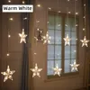 Star String Światła LED Boże Narodzenie Garland Fairy Curtain Light 2.5m Odkryty kryty do sypialni Home Party Wedding Ramadan Decor