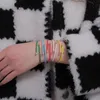 Bangle Fashion Candy Color Emalj Dripping Oil Zircon Armband för Kvinnor Justerbar pil Design Manschettparti Smycken Gift