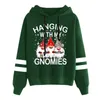 Erkek Hoodies Erkek Sweatshirts Kadın Hoodie Noel Gnome Baskılı Uzun Kollu Kapüşonlu Sweatshirt Top Sudaderas Conucha