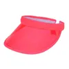 Damski mężczyzna Letni Cukierki Kolor Ochrona UV Otwarty Top Sun Visor Hat Przejrzysty PCV Plastikowy Szeroki Brim Sport Running Beach Cap