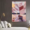 Красочные настенные картины с изображением лодки для гостиной, холст, живопись, постеры и принты, современный пейзаж, домашний декор, без рамки273B
