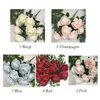 9 teste Faux Red Peonies Flower Silk Blush Artificiale Peonia Fiori Bouquet Home Flora decorativa