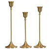 Candle Holders Modern 3 Pcs/ Set European Brass Candlestick Simple Golden Wedding Decorations Party Living Room Home Decoration