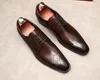 Oxford – chaussures d'affaires en cuir véritable pour hommes, chaussures habillées à lacets, pour mariage formel italien, couleur café noir, chaussures de fête, nouvelle collection