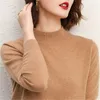 Half turtleneck sweater bottoming shirt women's long-sleeved autumn and winter new sweater 20 loose version X0721