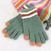 Luvas sem dedos Mulheres de malha de inverno Touch Screen Mittens feminino Mantenha o outono da moda full de dedão quente etono