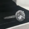 Dambröllopsdiamantring 925 Sterling Silver Cubic Zirconia Med Original Box Passform Pandora Smycken Engagemang Retro Klassiska Damringar Present