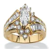 古典的なビンテージオーバルホワイトCZの結婚式のリングゴールド提案結婚女性の素晴らしいジュエリーギフトファッションパーティーブライダル婚約ジルコンの指輪アクセサリー