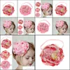 Bébé, bandeaux de maternité enfants cheveux accessoires princesse élastique filles tissu fleurs pour bandeaux mignon été Menina accessoires goutte