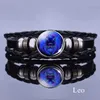 12 Signes du zodiaque Constellation Bracelet Bracelet Hommes Femmes Mode MultiLayer Weave En Cuir Bracelet Anniversaire Cadeaux d'anniversaire