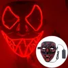Projektant Świecąca twarz Maska Halloween Dekoracje Glow Cosplay Coser Maski Materiał PVC LED Lightning Kobiety Mężczyźni Kostiumy dla dorosłych Wystrój Domu