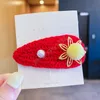 Fashion Cute Red Plush Hair Clips Hairpins Girls Hair Accessories Children Sweet Barrettes Slid Clip New Year Gifts 2022