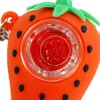 Smoking Pieps 2.9'' Strawberry Hand Pipe with Keychain Bubbler Silicone Glass Bowl Tobacco wax Oil Rigs