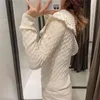 Eleganckie kobiety łuk sweter jesień moda damska teksturowanej streetwear kobieta słodki przycisk top dziewczyny szyic 210427