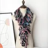 Scarves 2021 Long Style Fashion Women Real Rex Fur Scarf Warm Soft Knitted Wraps Pashmina With Tassels S42