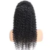 深い波のない人間の髪のかつらインディアンヘッドバンドウィッグ黒人女性12-24インチカーリーウィッグ150％密度