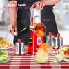 Manual Vegetable Cutter 3 Drum Blades Rotary Cheese Grater Shredder Mandoline Spiralizer Kitchen Accessories Vegetable Slicer 211008