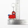 100Pcs/Lot Cute Cartoon Llama Alpaca pvc keychain Keyrings for Women Girls Purse Bag Pendant Animal Silicone Key Chains Gift