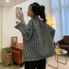 Kvinnors Jackor Kvinnor Elegant Turn-Down Collar Knapp Woolen Coat 2021 Höst Koreansk Ins Fashion Cardigan Vinter Långärmad Fickplattor