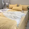 寝具セットミチコホームテキスタイルヨーロッパスタイルのソリッドカラーキルトカバーベッドシート枕カバーコットンダブル4ピースセット