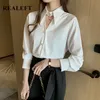 Abbigliamento da lavoro primaverile Camicia da donna Camicetta da donna Top Bottone Manica lunga Stile coreano OL Camicette casual Donna 210428