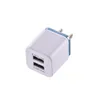 2.1A + 1A Anel de metal EUA AC Home Wall Carregador Power Adapter para iPhone 6 7 8 Samsung Telefone Android MP3