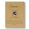 Svart mynt hänge cancer zodiac halsband för kvinnor män pärla kedja stjärnor constellati horoskop tecken födelsedag smycken gemini